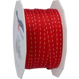 PRÄSENT Geschenkband Stitches seidenmatt rot 7,0 mm x 20,0 m