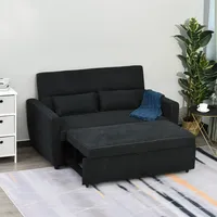 Homcom Schlafsofa, 2-Sitzer Sofa mit Schlaffunktion, Verstellbare Rückenlehne, Couch