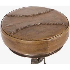 BIZZOTTO Barhocker Cycle aus Leder, Metallgestell im Industrial Stil, Bronze Cognac, gepolstert