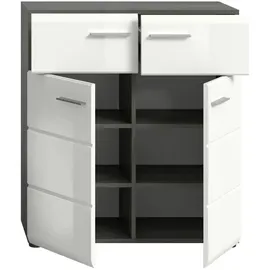 xonox.home Schuhschrank Salsa ca. 80x90x37 cm Weiß/Rauchsil.