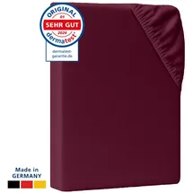 AM Qualitätsmatratzen Spannbettlaken Baumwolle-Jersey 200 x 190 cm Bordeaux
