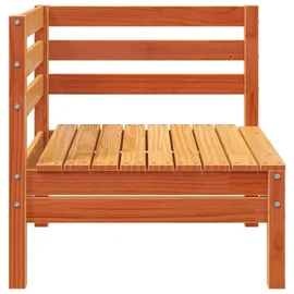 vidaXL Gartensofa 3-Sitzer mit Hocker Wachsbraun Massivholz Kiefer