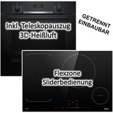 Bosch - Herdset Backofen AutoPilot Teleskopauszug + Midea Flex-Induktionskochfeld Booster 77cm
