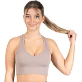 Smilodox Damen Sport BH Amaze Pro Taupe XS