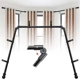 Erkerfenster-Gardinenstangen, 91,4–406,4 cm, robuste Eckvorhangstange, verstellbares DIY-Design für Mittel- und Seitenstangen, U-Form, 2,5 cm, Gardinenstangen-Set mit Halterungen für Fenster, Schwarz