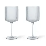 Ferm Living - Ripple Rotweinglas, klar (2er-Set)