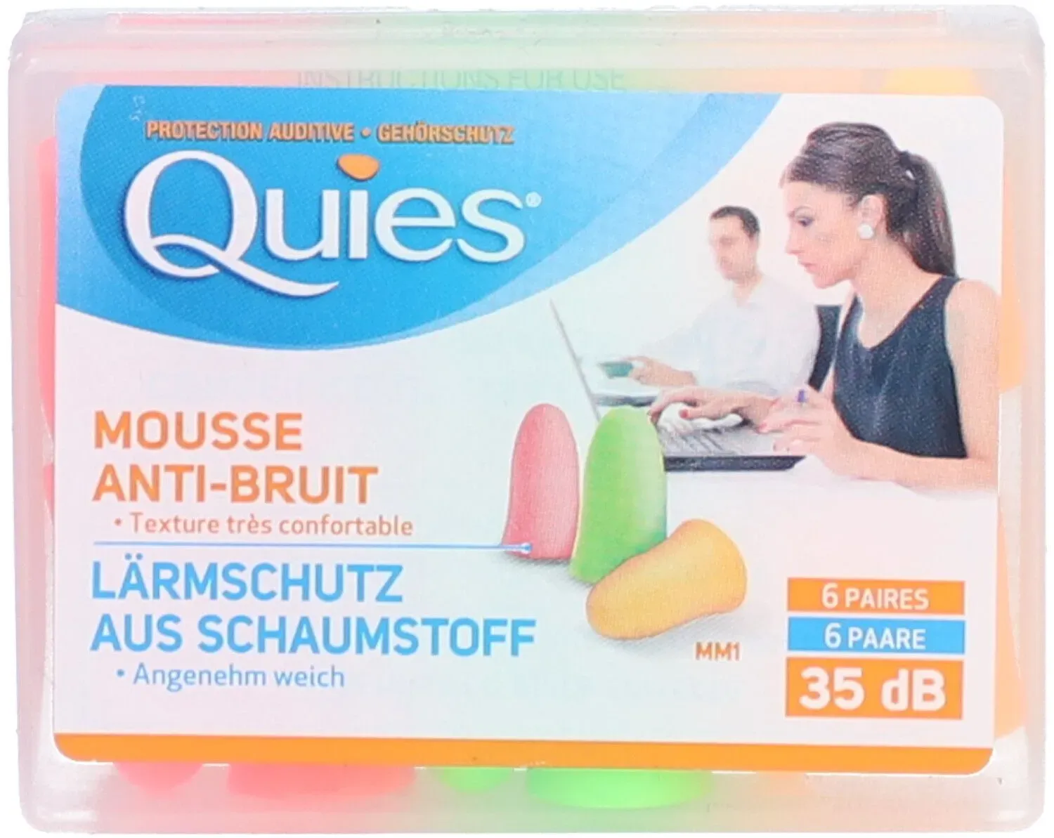 Quies Lärmschutz aus Schaumstoff Neon 12 Stk