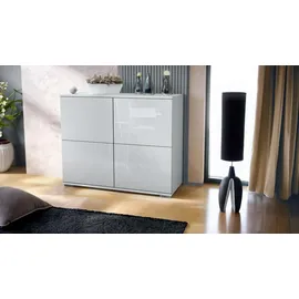 Vladon Kommode, Weiß Hochglanz, Holzwerkstoff, 92.5x75.5x35 cm, Wohnzimmer, Kommoden & Sideboards, Kommoden