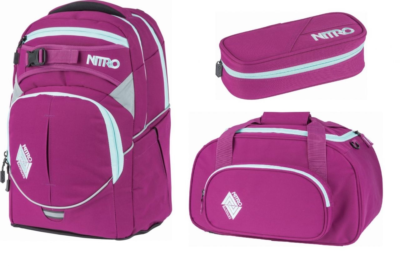 Nitro Schulrucksack SUPERHERO SET 3tlg. grateful pink