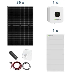  Solaranlage mit Stromspeicher MIN 4200-XH 4,2kW Hybridwechselrichter 1-phasig... 