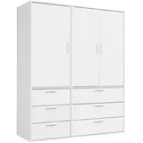 mokebo Drehtürenschrank Der Grenzenlose 150 x 187 x 58 cm Weiß
