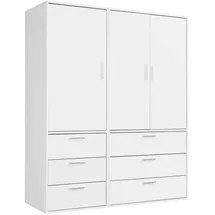 mokebo Drehtürenschrank Der Grenzenlose 150 x 187 x 58 cm Weiß