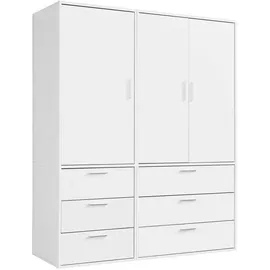 mokebo Drehtürenschrank Der Grenzenlose 150 x 187 x 58 cm Weiß