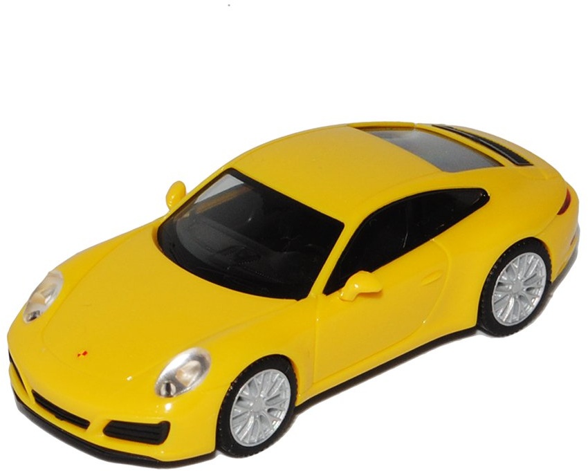 Herpa Porsche 911 991 Carrera 4S Coupe Gelb Modell Ab 2012 Ab Facelift 2015 H0 1/87 Modell Auto mit individiuellem Wunschkennzeichen