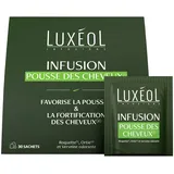 Luxéol - Aufguss für Haarwachstum (1) – Wachstum (1) & Stärkung (2) – 100% natürliche Formel – Rucola, Brennnessel, riechende Eisenkraut – Haarprogramm für 1 Monat – 30 Beutel