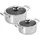 hensslers Topf-Set, Edelstahl, (Set, 2 tlg., je 1 Kochtopf Ø 20 und 24 cm, mit Glasdeckel), 3-Schicht Material mit Wabenstruktur, Induktion, 2,8L und 5,0L