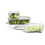 Mepal Frischhaltedosen-Set EASY CLIP Glas eckig 2,25 + 2 x 1,0 Liter nordic sage