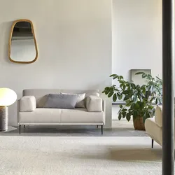 2-3-Sitzer Sofa Finn mit ecrufarbenem Stoffbezug ,2-Sitzer
