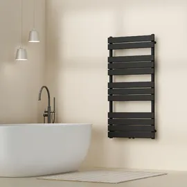 neu.haus Handtuchheizkörper Voss 600 x 1200 mm 703 W schwarz Mittelventil