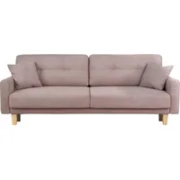 3-Sitzer HOME AFFAIRE "Triplo wahlweise mit Bettfunktion und Bettkasten" Sofas Gr. B/H/T: 215cm x 89cm x 100cm, Luxus-Microfaser weich, ohne Bettfunktion-ohne Bettkasten, rosa (flamingo) incl. Zierkissen, BTH: 21510089 cm Liegefläche 191 x 145