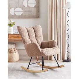 Beliani Schaukelsessel OULU Bouclé 0 x 0 x 0 cm Beige gepolstert