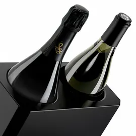 h.koenig Weinkühler LVX28, 2 Flaschen, Weißwein, Rotwein, Rosé, Champagner, bis zu 9 cm Durchmesser, einstellbare Temperatur von 5 °C bis 18 °C, digitale Steuerung, thermoelektrisches System, 87 W