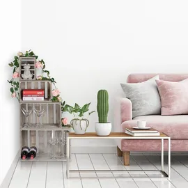 Relaxdays Holzkiste 4er Set grau