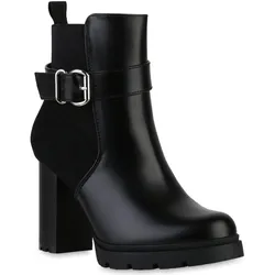 Damen Biker Boots in Schwarz