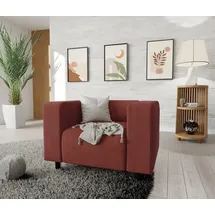 s-style möbel Sessel Gustav Cord 70 x 70 x 70 cm Rot mit Wellenfederung