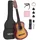 Vevor Konzertgitarre, 780 mm, Holz-Klassikgitarren-Starter-Set für Anfänger, mit Nylonsaiten, Gigbag, Gurt, Stimmgerät, zusätzlichen Saiten, Plektrum, Kapodaster, Linde, für Einsteiger, Sunburst