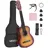 Vevor Konzertgitarre, 780 mm, Holz-Klassikgitarren-Starter-Set für Anfänger, mit Nylonsaiten, Gigbag, Gurt, Stimmgerät, zusätzlichen Saiten, Plektrum, Kapodaster, Linde, für Einsteiger, Sunburst