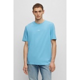 Boss Herren TChup Relaxed-Fit T-Shirt aus Stretch-Baumwolle mit Logo-Print Hellblau S