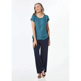 GOLDNER Elegante Viskosebluse mit Glitzer Blau 42
