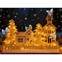owlfun LED Geldgeschenk zu Weihnachten,Weihnachten Geldgeschenk Holz,Geldgeschenke Verpackung,Geschenkideen Geschenk für Frauen, Männer, Freunde
