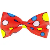 Widmann 28651 - Bunte Fliege, Clown Fliege, Rot mit Punkten, Bowtie, Accessoire, Kostüm, Karneval, Mottoparty