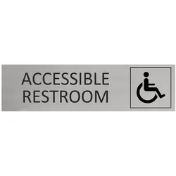 CombiCraft Aluminium Türschild Accessible Restroom 165x45mm mit 3M-Tape zur Befestigung, einfache Kennzeichnung von Räumen und Bereichen
