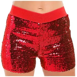 Pailletten-Hotpants, rot