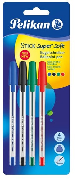 Preisvergleich Produktbild Pelikan Kugelschreiber Stick super soft, 4er Set