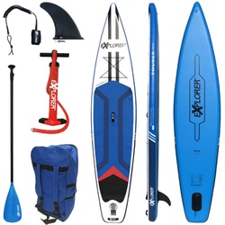 Inflatable SUP-Board EXPLORER „Tourer“ Wassersportboards Gr. 380x81x15cm 380 cm, bunt (blau, weiß, rot) Stand Up Paddle