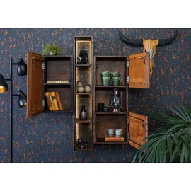 MASSIVMOEBEL24.DE Hängeschrank Akazie / Altholz 85x26x118 braun lackiert SEVILLA 06