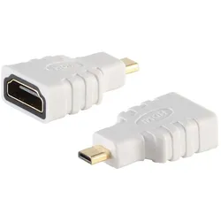 Adapter, HDMI A Buchse - Micro HDMI D Stecker, weiß