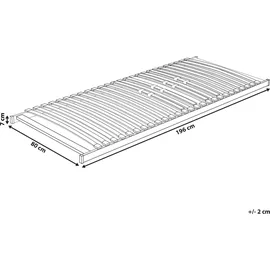 Beliani Lattenrahmen Pappelholz Metall 90 x 200 cm 24 Federleisten