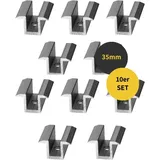 avoltik Wechselrichter Mittelklemme Alu Photovoltaik Solarmodul Solar Panel bis 40 mm Modul, (Mittelklemmen zur Auswahl, 10 St., Mittelklemmen zur Auswahl), Erhältlich in 2 Farben: schwarz oder silber silberfarben