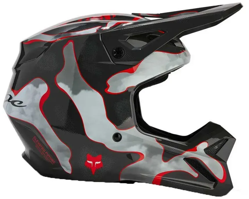 Fox Racing Mx V1 Atlas Offroad-helm Junior - Grey / Red - S