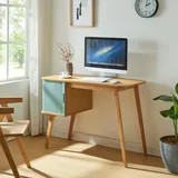 [en.casa] Schreibtisch Tysvær 75x105x48 cm Bambus/Blau
