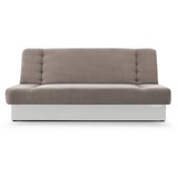 moeblo Schlafsofa Cyprus, Sofa Kippsofa Klappsofa Clic-Clack Couch für Wohnzimmer Federkern Sofagarnitur Polstersofa - 192x85x92 cm -, mit Bettkasten und Schlaffunktion beige|braun