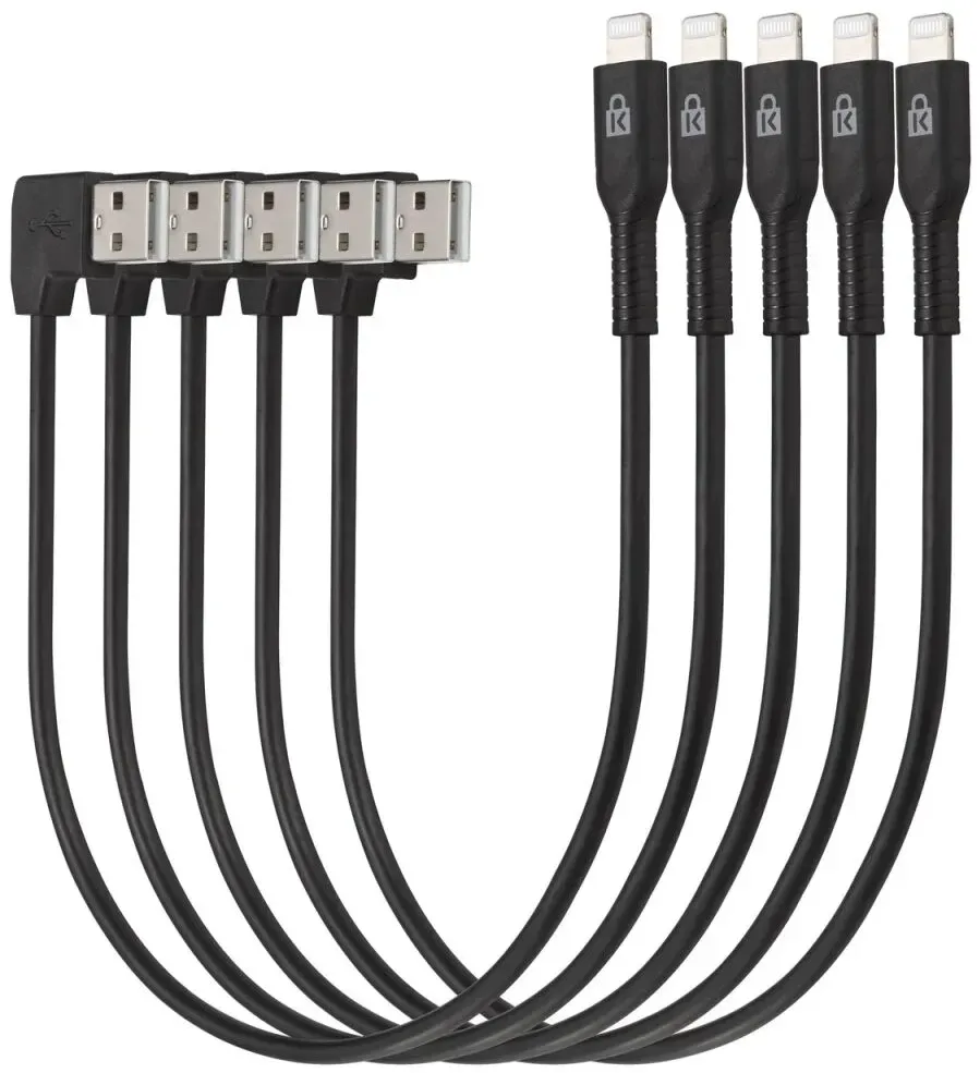 Kensington Lade- & Synchronisierungskabel, Universal-Tablets, USB auf Lightning – 5 Stück