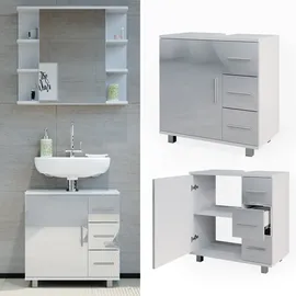 Vicco Waschbeckenunterschrank Ilias Weiß Hochglanz 60 x 61 cm