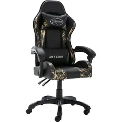 vidaXL Gaming-Stuhl Schwarz und Tarnmuster Kunstleder