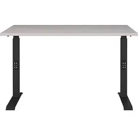 Germania DOWNEY höhenverstellbarer Schreibtisch kaschmir rechteckig, C-Fuß-Gestell schwarz 120,0 x 80,0 cm